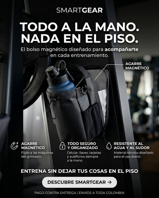 Bolso Magnético para Gimnasio y Botella – Estuche Deportivo Multifuncional - Gym